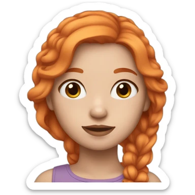 Girl with white skin and ginger hair sticker