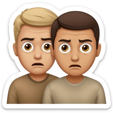 two scared guys sticker