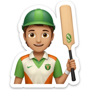 A person celebrating after winning a match of cricket sticker