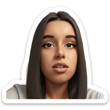 realistic portrait of girl sticker