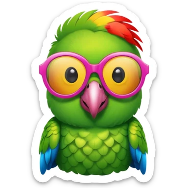 Parrot with shiny sunglasses sticker