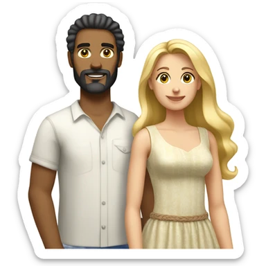 Cuban man with beard and his blonde wife sticker