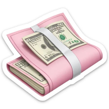 a pink piece of cash sticker