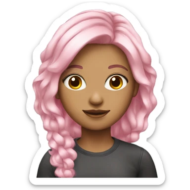 Blonde girl with pink highlights in her hair sticker
