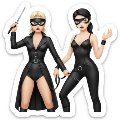 Dominatrix whipping man  sticker