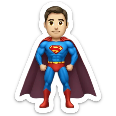 téléconseiller au téléphone avec une cape de superman sticker
