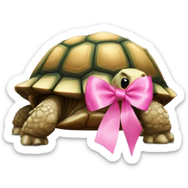 tortoise with pink ribbon sticker