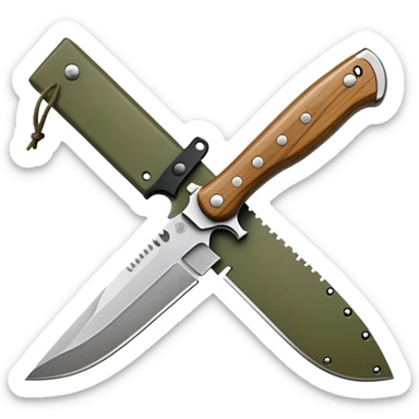 tactical bushcraft knife in NATO olive green sticker