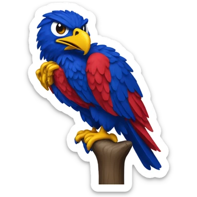 Jayhawk sitting on wildcat sticker