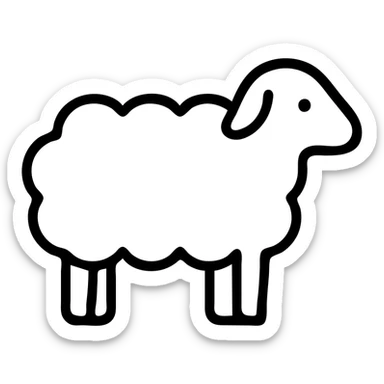 outlined sheep icon sticker