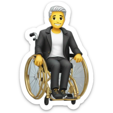 Guy on a wheelchair with gold chains sticker