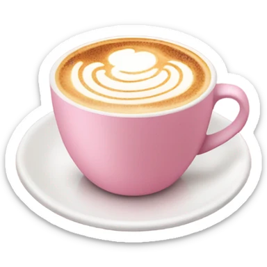 pink latte cup sticker