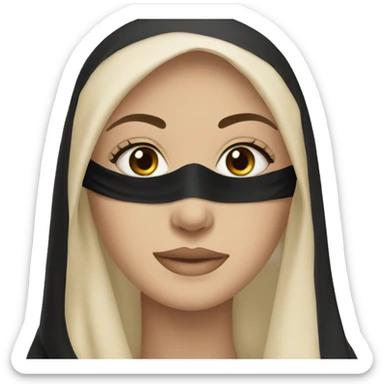 A girl with brown eyes in a black niqab sticker