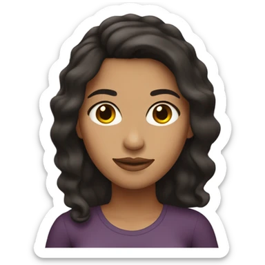 Latina woman with dark brown hair sticker