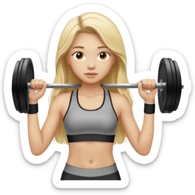 Blonde girl with long hair gym sticker