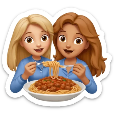 Lady and The tramp spaghetti scene sticker