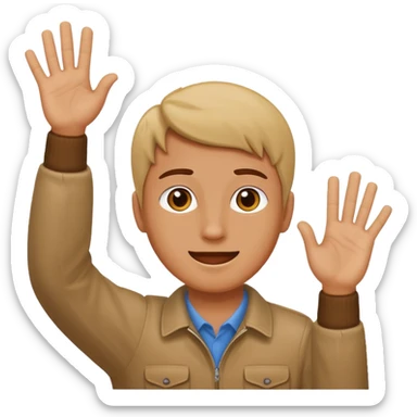 Somone waving there hands up and down  sticker