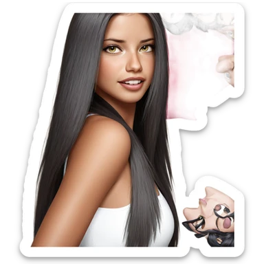 realistic portrait of girl sticker