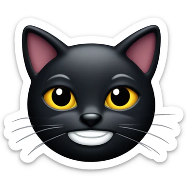  black cat with mischievous smile like he wants to do something freaky ahhh to you (not cute) sticker