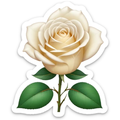 A white rose emoji in iOS emoji style, clean and smooth vector illustration, soft lighting, subtle gradients, minimal and cute, centered, transparent background, high clarity, no outline, no text
 sticker