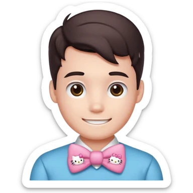 Handsome guy emoji like round IOS emoji more handsome plus hello kitty cute boy sticker