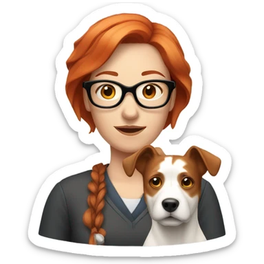 Redhead glasses dog pale women sticker