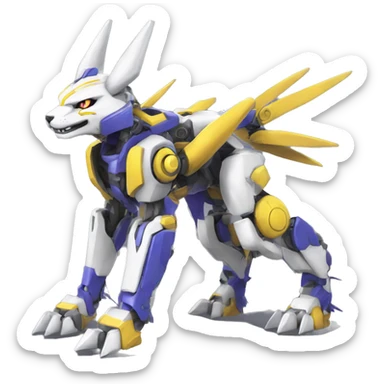 WereGarurumon-Renamon-Medabot-Mecha full body sticker
