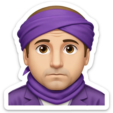 Prison Mike, Michael Scott, purple bandana sticker