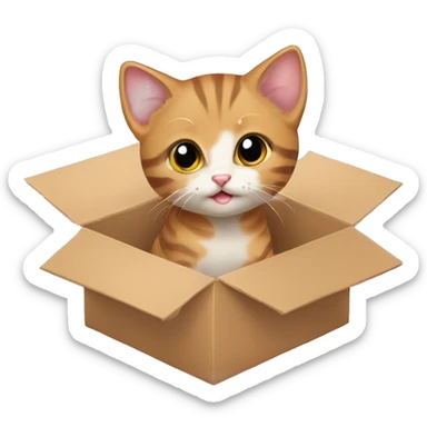 kitten in the box sticker