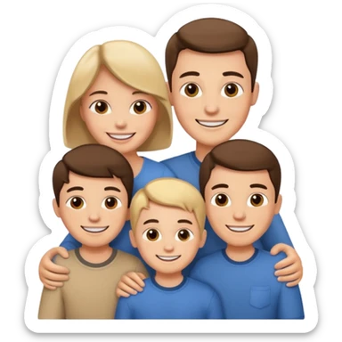 famille avec deux garcon sticker