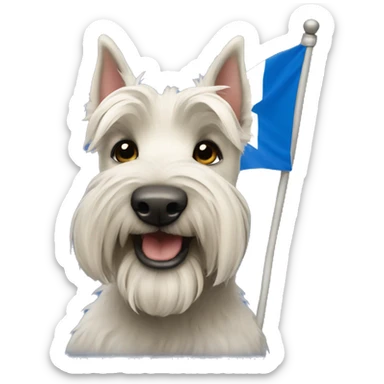 Scottish terrier dog with scottish flag sticker