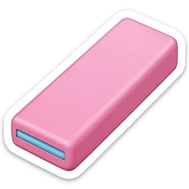 pink eraser with angled edge sticker