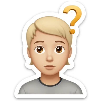 Una persona pensativa, con un signo de interrogación arriba de la cabeza sticker