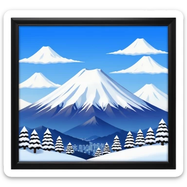 winter mountain tokyo sticker