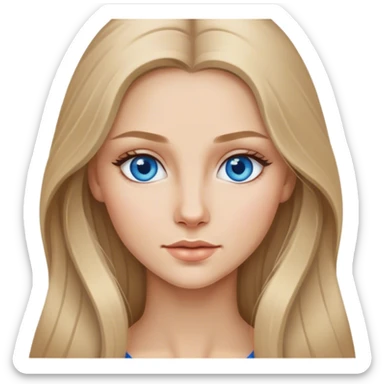 Beautiful nordic woman long dark blone hair and blue eyes sticker