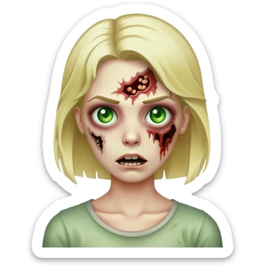 Zombi blonde green eyes sticker