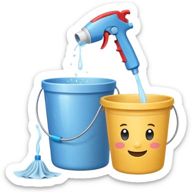 Realistic cleaning essentials with neutral color sticker