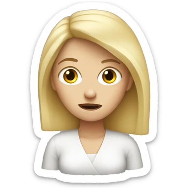 Frustrated white lady with blonde hair sticker
