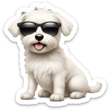 Maltispooh wearing sun glass enjoying the sun sticker