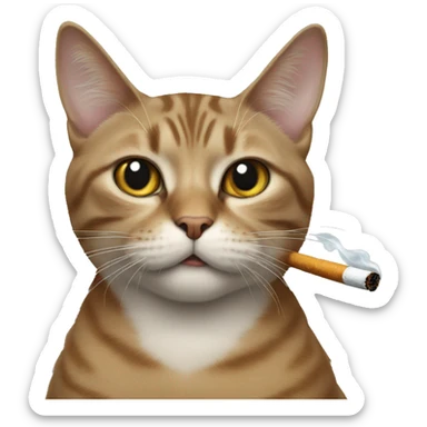 cat with a cigarette  sticker