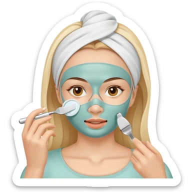 woman doing beauty treatment sticker
