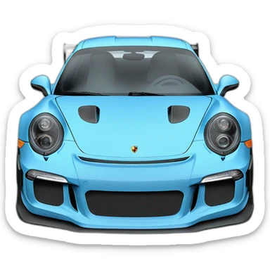 light blue Porsche 911 Gt3 Rs Drifting sticker