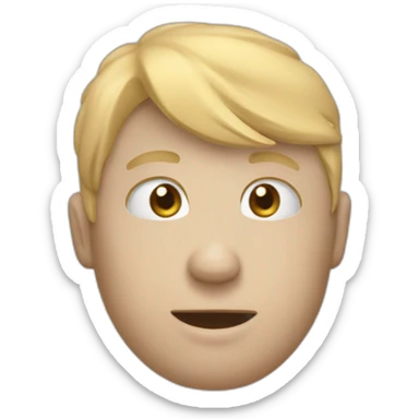 Un emoji choqué avec une trace de main sur la joue  sticker