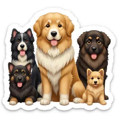 Landseer Newfoundland, golden retriever and German shepherd  sticker