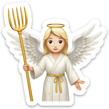 angel with a pitchfork sticker