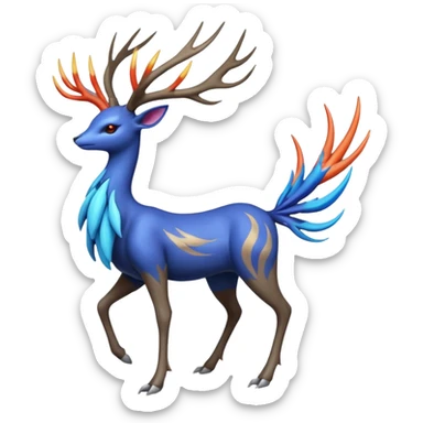 Xerneas-Fakémon-hybrid-creature (full body)  sticker