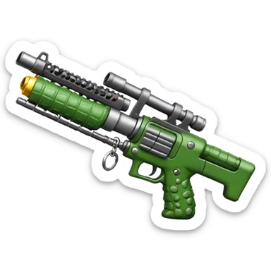 A crocodile stuffed key chain on a X-Shot minig sticker