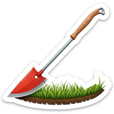 Sickle used to cut grass sticker