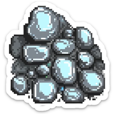 tin ore as a small icon with simple shading sticker