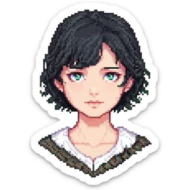 A good math teacher with black hair and beautiful eyes sticker